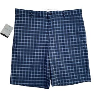 NEW Greg Norman Signature Series Navy Blue Plaid Shorts NWT